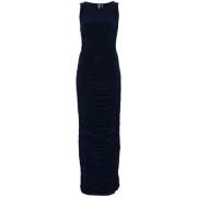 Navy Blauwe Gerimpelde Bodycon Jurk Norma Kamali , Blue , Dames