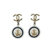 Pre-owned Fabric earrings Chanel Vintage , Yellow , Dames