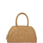 Pre-owned Leather handbags Chanel Vintage , Beige , Dames