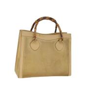 Pre-owned Leather handbags Gucci Vintage , Beige , Dames