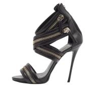 Pre-owned Leather sandals Giuseppe Zanotti Pre-owned , Black , Dames