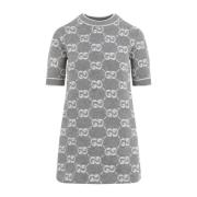 Elegante Grijs Ivoor Jurk Gucci , Gray , Dames