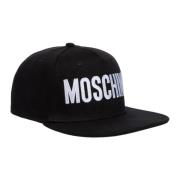 Verstelbare Logo Cap Effen Borduursels Moschino , Black , Heren