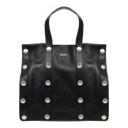 Tote Bag met Drukknopen en Verstelbare Band Moschino , Black , Dames