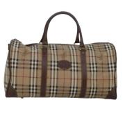 Pre-owned Leather travel-bags Burberry Vintage , Beige , Dames