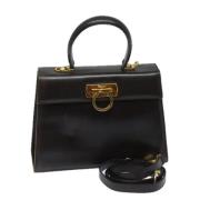 Pre-owned Leather handbags Salvatore Ferragamo Pre-owned , Black , Dam...