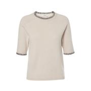 Luxe Wol Cashmere Crew-Neck Jumper Max Mara , White , Dames