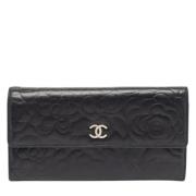 Pre-owned Leather wallets Chanel Vintage , Black , Dames