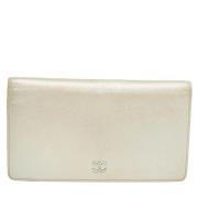 Pre-owned Leather wallets Chanel Vintage , White , Dames