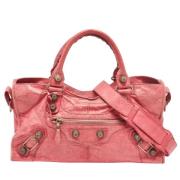 Pre-owned Leather totes Balenciaga Vintage , Pink , Dames