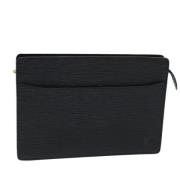 Pre-owned Leather clutches Louis Vuitton Vintage , Black , Dames