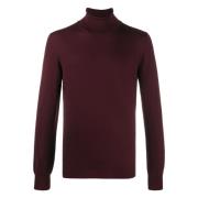 Wollen Rollneck Sweater Barba , Red , Heren