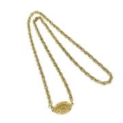 Pre-owned Metal necklaces Chanel Vintage , Yellow , Dames