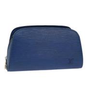 Pre-owned Leather pouches Louis Vuitton Vintage , Blue , Dames