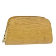 Pre-owned Leather pouches Louis Vuitton Vintage , Yellow , Dames