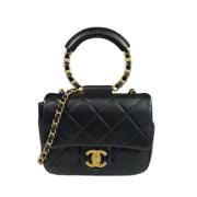 Pre-owned Leather chanel-bags Chanel Vintage , Black , Dames