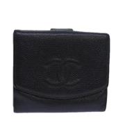 Pre-owned Silk wallets Chanel Vintage , Black , Dames