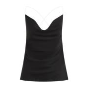 Zwarte onzichtbare band slip top Y/Project , Black , Dames