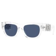 Blauwe Lens Zonnebril Kristal Frame Versace , White , Unisex