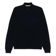 Wol Half-Zip Gebreide kleding Hugo Boss , Blue , Heren