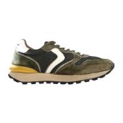 Groene Sneakers Paris Race Man Voile Blanche , Green , Heren