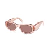 Oranje Frame Lichtbruine Lens Zonnebril Prada , Pink , Unisex