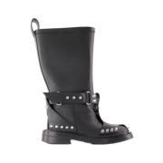 Zwarte Leren Gesp Laarzen Alexander Wang , Black , Dames