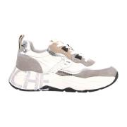 Witte Leren/Nylon Sneakers Club105 Voile Blanche , Multicolor , Dames