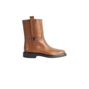 Bruine leren laarzen met metalen accessoire Tod's , Brown , Dames