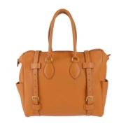 Pre-owned Leather handbags Hermès Vintage , Orange , Dames