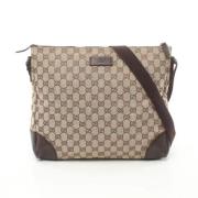 Pre-owned Canvas crossbody-bags Gucci Vintage , Brown , Dames