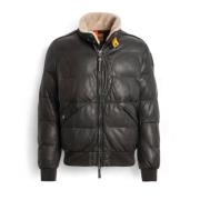 Alf Leren Jas, Donkergrijs Parajumpers , Black , Heren