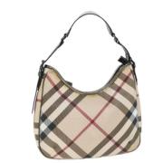 Pre-owned Coated canvas shoulder-bags Burberry Vintage , Beige , Dames