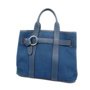 Pre-owned Canvas totes Hermès Vintage , Blue , Dames