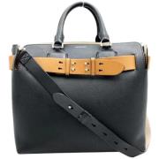 Pre-owned Leather shoulder-bags Burberry Vintage , Black , Dames