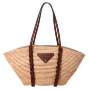 Pre-owned Raffia prada-bags Prada Vintage , Beige , Dames