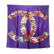 Pre-owned Silk scarves Chanel Vintage , Purple , Dames