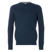 Luxe Cashmere Crew-Neck Gebreide kleding Barba , Blue , Heren