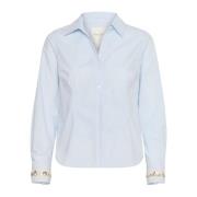 Plein Air Blouse met V-hals Part Two , Blue , Dames