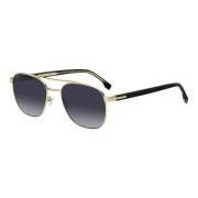 Goud Zwart Zonnebril Donkergrijs Getint Hugo Boss , Black , Heren