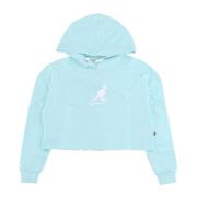 Blauw Tint Cropped Hoodie Essential Kangol , Blue , Dames