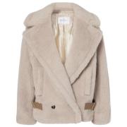 Teddy Fabric Biker Jacket Max Mara , Beige , Dames