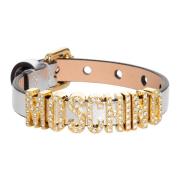 Eenvoudige Logo Armband met Gesp Sluiting Moschino , Gray , Dames