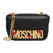 Stijlvolle schoudertas met magneetsluiting Moschino , Black , Dames