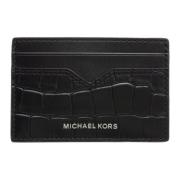 Eenvoudige Creditcardhouder met Logo Michael Kors , Black , Heren