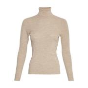 Rigmor Avalina Rib Pullover Top Moss Copenhagen , Beige , Dames