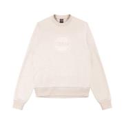 Heren Crewneck Sweater met Bedrukt Logo Colmar , Beige , Heren