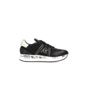 Kwaliteitslederen sneakers met glamoureuze details Premiata , Black , ...