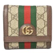 Pre-owned Leather wallets Gucci Vintage , Beige , Dames