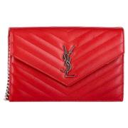 Pre-owned Leather wallets Yves Saint Laurent Vintage , Red , Dames